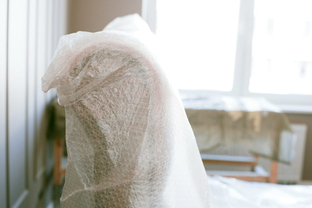 Bubble wrap on chair